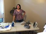 Kathy McGee – getting to ready to iron on our logo to a T shirt